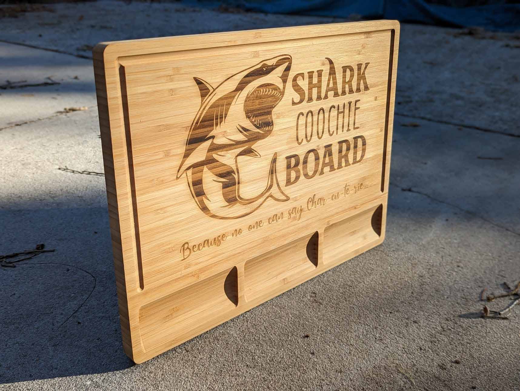 custom laser engraved cutting board with design