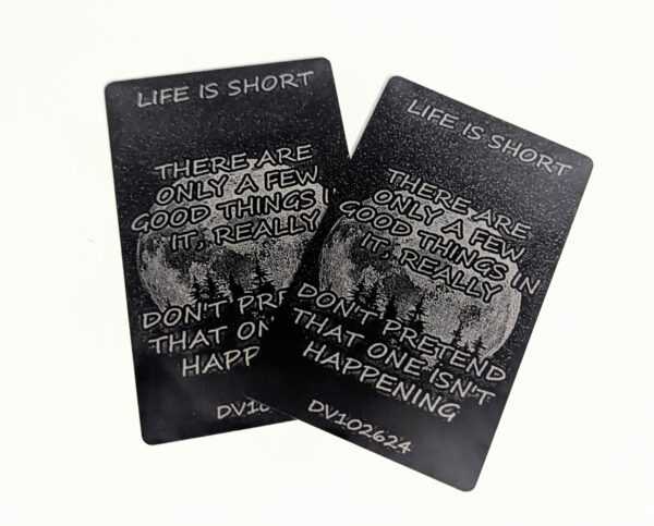 Custom laser engraved cards aluminum