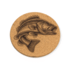 laser engraved cork coaster fish