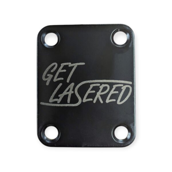 custom laser engraved guitar neck plate strat style
