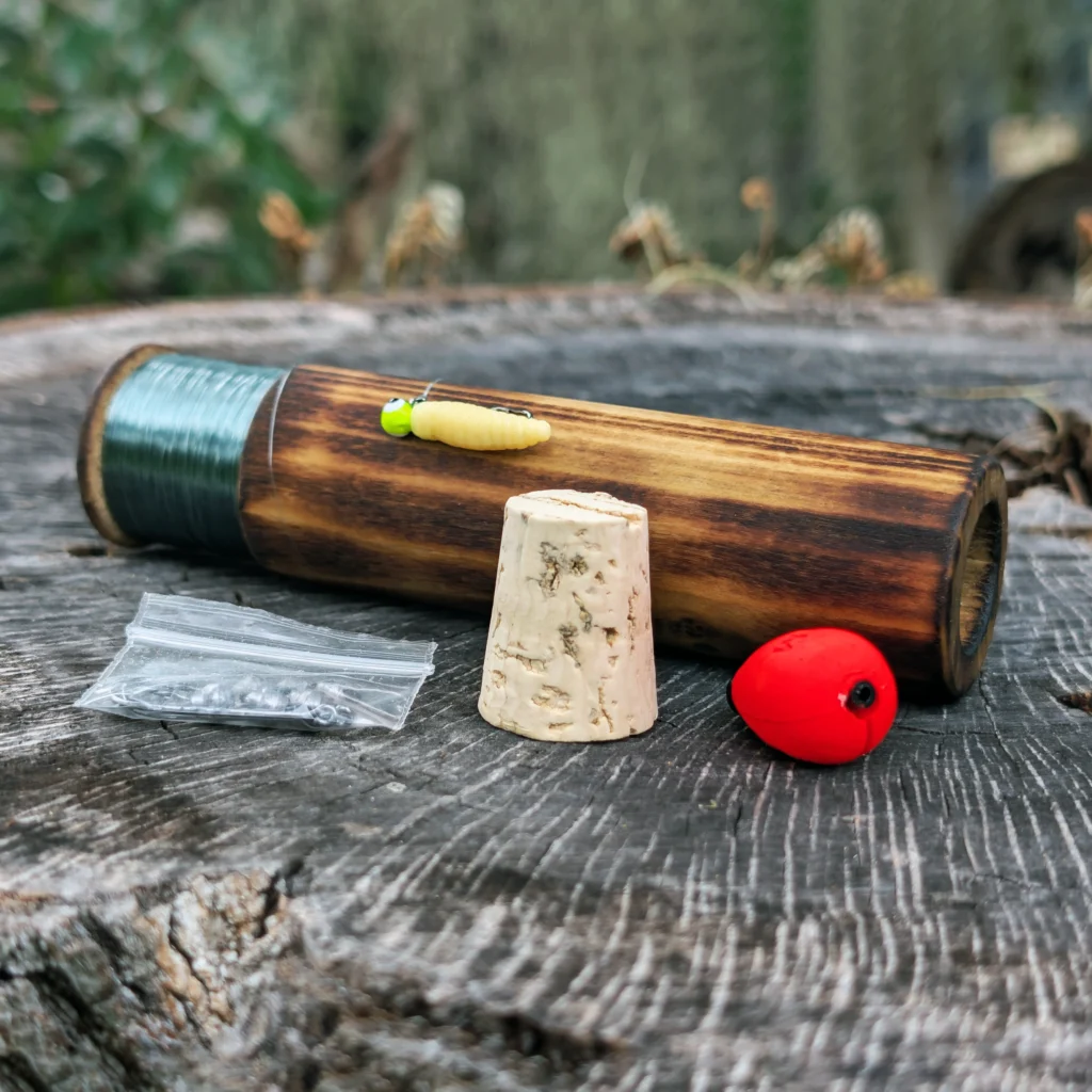 Hobo Handline Fishing Reel | Handmade in Florida, Includes 10-Piece Tackle Kit | Bushcraft Survival Gear