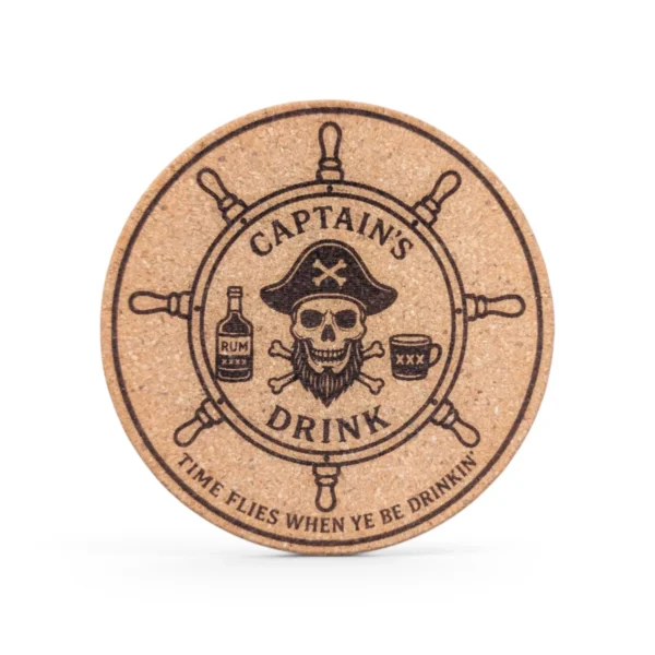 Captain's Drink | 4pk Cork Coasters | GL Original Designs