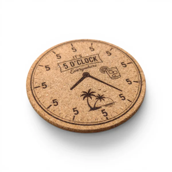 It's 5 O'Clock Everywhere | 4pk Cork Coasters | GL Original Designs